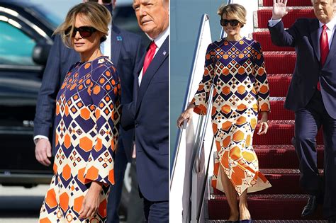 melania trump gucci dress|melania trump in orange dress.